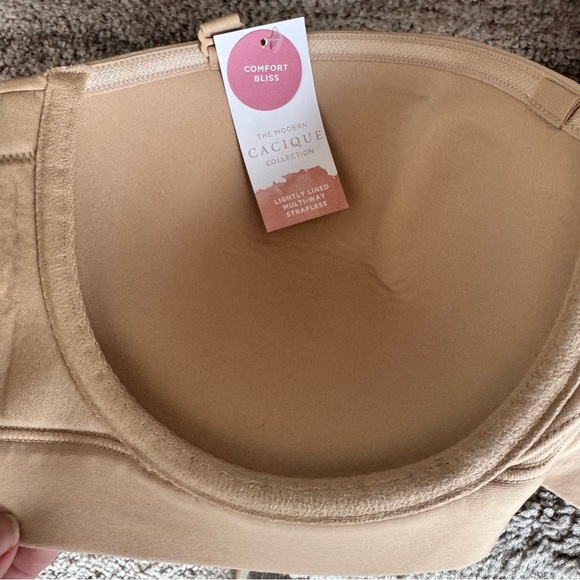 Cacique Lightly Lined Multi-Way Strapless Bra Nude NWT - Picture 9 of 12